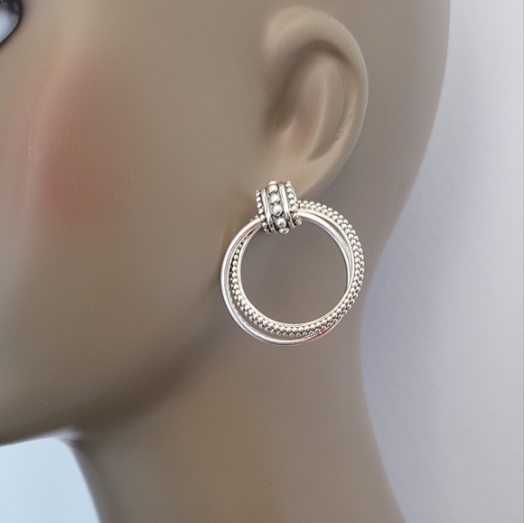 LAGOS Sterling Silver Dual Circle Drop Earrings - Picture 2 of 5